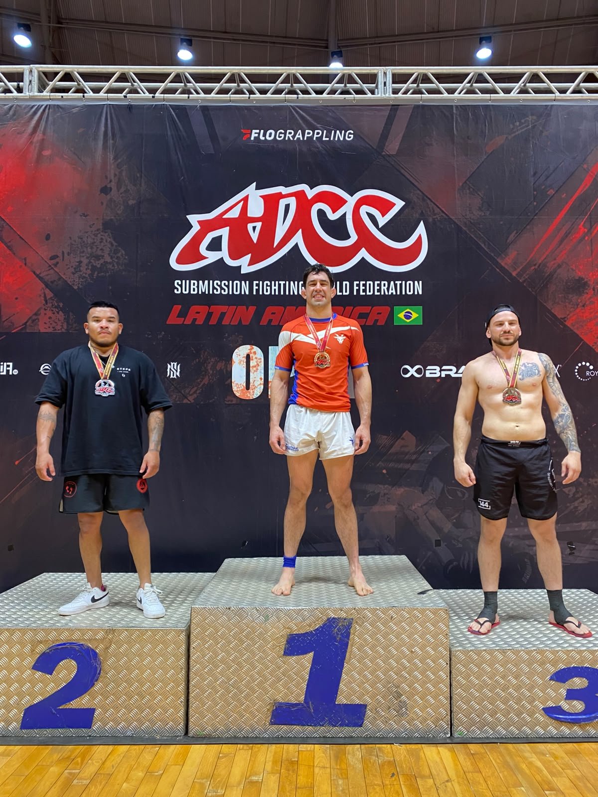 Roger Domínguez en el 1er lugar del podio, ADCC South America Open